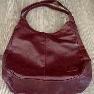 JINGPIN PIJU Women's Hobo Vegan Leather Handbag Shoulder Bag Maroon